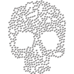 Evil Skull Rhinestone Hotfix Motif for Mask